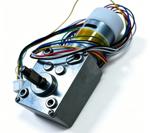 มอเตอร์เกียร์เอ็นโค้ดเดอร์<span class=keywords><strong>แบบ</strong></span>เพลาเดี่ยว DC รุ่น 5840Z-385 แรงบิดสูง ความเร็วต่ำ พร้อมระบบล็อคตัวเอง - Product Image 1