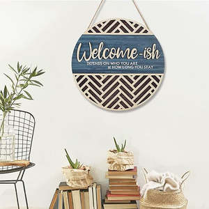 Décoration de plaque murale 3d en bois de bienvenue rustique et créative Welcome Hanging Sign Plaque Décoration pour porte d'entrée Ferme Porche ou Entrée - Product Image 5
