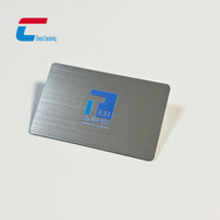 Tarjeta de Visita NFC de Metal Cepillado, Tarjeta Inteligente RFID de 13.56MHz con Chip Regrabable, Logotipo Personalizado, Tarjeta de Visita Digital