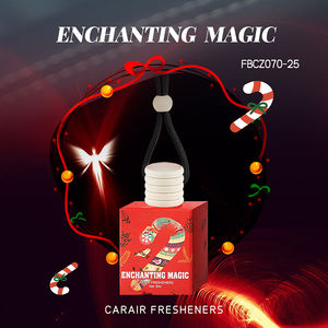 Diffuseur de parfum pour voiture Père Noël 8ml en verre avec couvercle en bois et cristal carré, cadeau de Noël à suspendre - Product Image 6