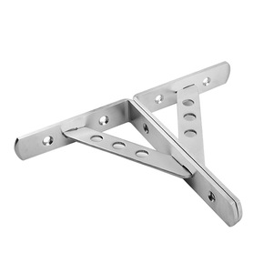 Support d'étagère mural triangulaire en acier inoxydable pour cuisine et rangement domestique, design minimaliste - Product Image 1