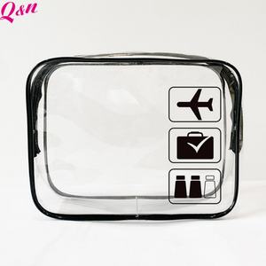 Artículos de tocador completos Interés Costura reforzada transparente con cremallera Bolsa de maquillaje cosmético de PVC - Product Image 1