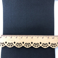 Bande élastique large en polyester tricoté avec sangle en caoutchouc, 7-20 cm, noir et blanc, écologique, 50 yards, KAYA KYEB003, épaisseur 0,9 mm