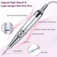 Ponceuse à ongles médicale esthétique silencieuse en métal, sans fil, 65W, 35000 tr/min, moteur sans balais, rechargeable, professionnelle