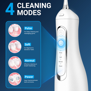 Irrigador Bucal Portátil Inalámbrico Recargable con Tanque de <span class=keywords><strong>Agua</strong></span>, 4 Modos de <span class=keywords><strong>Limpieza</strong></span> <span class=keywords><strong>Dental</strong></span> para Higiene - Product Image 4