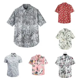 春假和夏季男式明亮夏威夷衬衫 -- 男式水平弹力Aloha衬衫