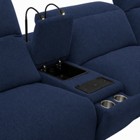 Canapé sectionnel électrique moderne avec lumières de lecture et console de rangement, canapé motorisé pour home cinéma et salon