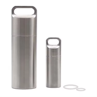Caja de pastillas para acampar al aire libre de acero inoxidable de fábrica, soporte para botella de viaje, contenedor, piezas de repuesto para enrutador cnc