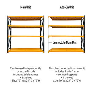 Estanterías Metálicas para Almacenamiento en Garaje, Sistema de Estanterías de Acero para Almacén, Estanterías Metálicas Industriales Apilables - Product Image 5