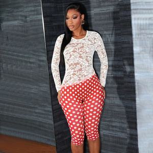 Nuevo <span class=keywords><strong>Mono</strong></span> con Top <span class=keywords><strong>de</strong></span> Encaje sin Espalda y Mangas Largas con Estampado <span class=keywords><strong>de</strong></span> <span class=keywords><strong>Lunares</strong></span> 2026 - Product Image 3