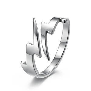 Men's Lightning Shape <b>Titanium</b> Steel <b>Ring</b> Punk Hip Hop Style Index Finger <b>Ring</b> Gift Jewelry - Product Image 1