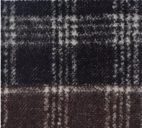Manteau de fourrure long à carreaux mélangés en mohair et laine en tissu de laine