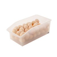 Boîte de rangement transparente en plastique PP brillant empilable pour réfrigérateur, avec roulettes, pour le stockage des légumes et la fraîcheur dans la cuisine