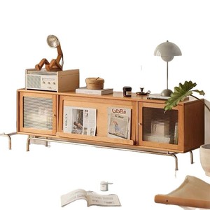 Mueble de TV de madera maciza nórdica, mueble de almacenamiento de 180x40x65cm para sala de estar, color madera natural - Product Image 5