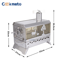 Poêle à bois en acier inoxydable, grand modèle, pliable et portable pour 2 à 4 personnes, barbecue extérieur