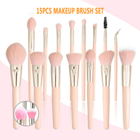 Ensemble de pinceaux de maquillage professionnels en gros, 15 pièces, 21 pièces, 24 pièces, 27 pièces, 30 pièces, pinceaux de maquillage à étiquette privée, pinceaux de maquillage vegan personnalisés