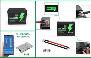 Batería de Litio-Hierro-Fosfato (LiFePO4) CY 4S2P 1280Wh <span class=keywords><strong>12V</strong></span> 100/200Ah, Celda de Batería en Bolsa con Certificación CE, Monitoreo por Bluetooth, Más de 6000 Ciclos, IP67 - Product Image 3