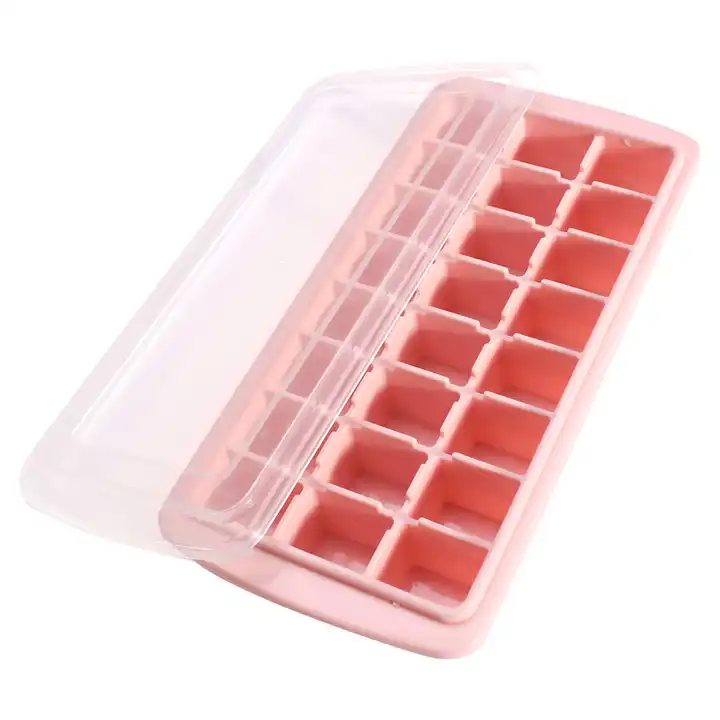 2 Pack Ice Cube Tray Silicone Square Ice Cube Molds With Non-spill