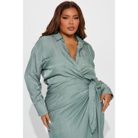 Robe mi-longue à manches longues, col en V, à lacets, revers fendu, 100% Coton, Écologique, Taille naturelle, Modèles phares