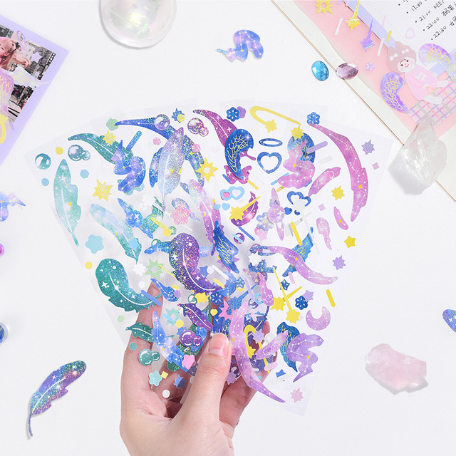 Romantic Galaxy Series Stationery Decorative Sticker Gift DIY Diary Stickers Scrapbooking Label Fancy PVC Sticker