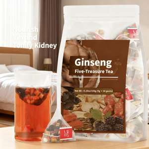 Té de Ginseng Cinco Tesoros, Crudo, en Bolsitas de 5g x 30 (Etiqueta de Doble Cara), 100% Hierbas Naturales, Té Saludable, Tonifica el Qi, Nutre la Sangre y el Yin - Product Image 6