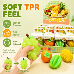 Bulk Assorted Fruit <b>Squishy</b> Toys Soft TPR Squeeze Toys with Display Box for Wholesale Gifts - Product Image 3