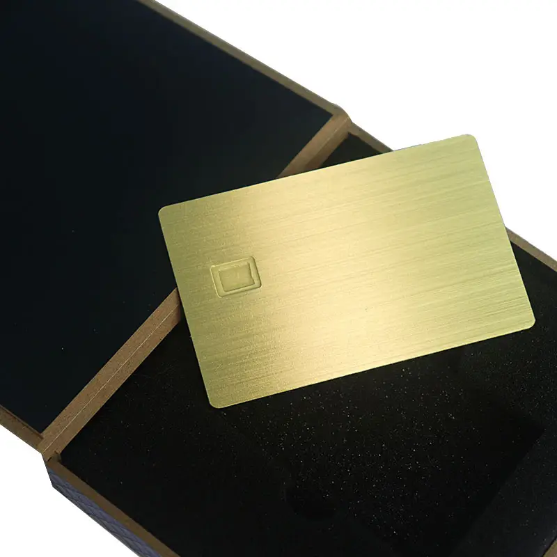 factory wholesale price brushed stainless steel custom bank atm card RFID chip metal credit card