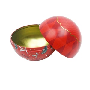 Boîte de rangement en fer blanc sur mesure pour fabricants, forme irrégulière, boule de Noël en métal pour cadeaux - Product Image 3