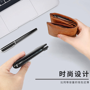 <b>Men's</b> Bi-Fold <b>Wallet</b> 6 Inch <b>RFID</b> Blocking Slim Carbon Fiber Design Multi-Card Slot Business Casual Everyday Use - Product Image 3