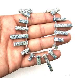 26 pièces rectangle à facettes K2 perles de pierres précieuses de jaspe de qualité AAA bleu haute vente en gros de perles de pierre naturelle de fabricant authentique - Product Image 3