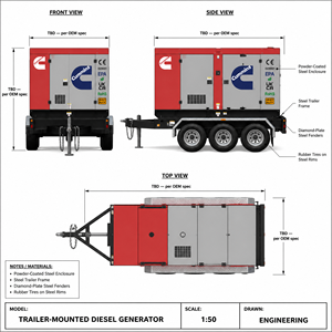 Grupo Electrógeno Diésel Cummins Weichai Super Silencioso en Contenedor con Cubierta, 30KVA 50KVA 100KVA 200KVA 300KVA 1000KVA - Product Image 3