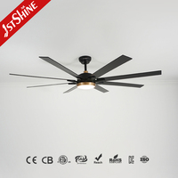 1stshine LED Ventilateur de Plafond 65 Pouces Industriel 3 Couleurs Led Light Grand Ventilateur de Plafond avec Smart APP Control