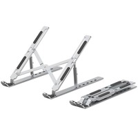 Support d'ordinateur portable pliable en alliage d'aluminium argenté de haute qualité, certifié RoHS, réglable à 6 niveaux, universel