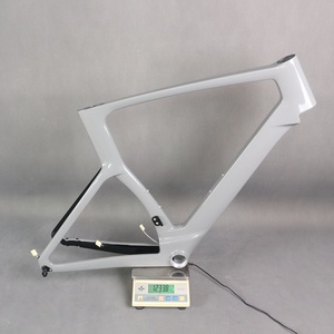 Full Hidden Cable Gray Paint Disc Road Bike <b>Frame</b> TT-X38 Carbon Fiber T1000 T47 Thread BB Size 47/49/52/54/56/58cm - Product Image 6