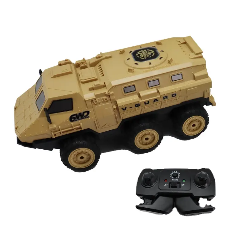 2.4Ghz 1:16 Scale 6 Channel RC Army Armored Car Remote Control Off Road Military Vehicles Truck Toy For Kids