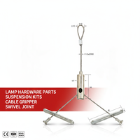 Kit de suspension réglable charge maximale 30 kg, câble en acier inoxydable de 1,5 m avec pince autobloquante pour panneaux lumineux LED
