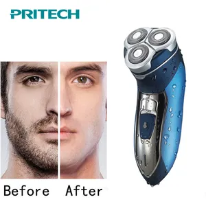 PRITECH üçlü bıçak elektrikli yıkanabilir şarj edilebilir tıraş makinesi erkekler için