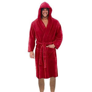 Vestaglia da uomo in <span class=keywords><strong>pile</strong></span> con cappuccio - Product Image 2