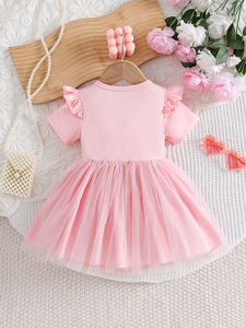Nuova Tendenza Abbigliamento per Bambini: <span class=keywords><strong>Vestito</strong></span> Estivo in Rete per Bambine con <span class=keywords><strong>Gatto</strong></span> Bianco, Maniche Corte, Elegante Abito per Ragazze - Product Image 2