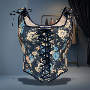 Floral Print <b>Corset</b> Shapewear <b>Bodysuit</b> With <b>Lace</b> Up Front And Adjustable Straps For Women Daily Wear - Product Image 3