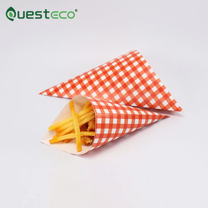 Tùy chỉnh pháp Fry hộp cấp thực phẩm giấy <span class=keywords><strong>Cone</strong></span> Shape pháp khoai tây chiên Đóng gói hộp tam giác - Product Image 3