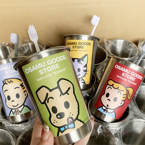 Osamu Goods Store - Vaso para enjuague bucal de acero inoxidable con diseño de dibujos animados para uso en el hogar y el dormitorio - Product Image 2