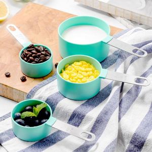 Baking Tools <b>Liquid</b> Powder <b>Coffee</b> Measuring Tools Stainless Steel Handle 8 Pieces Plastic Measuring Cups and Spoons Set - Product Image 2