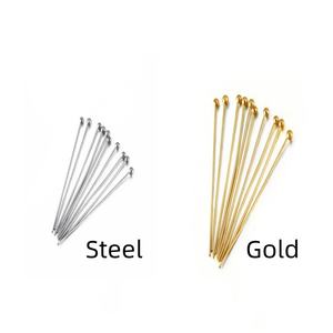 Épingles à tête PVD plaqué or sous vide sans ternissement en acier inoxydable à tête sphérique pour la fabrication de bijoux - Product Image 6