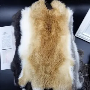 brown Genuine Rabbit Skin 100% Real Fur