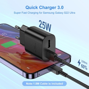 HNT 25W USB A+C เครื่องชาร์จแบบพกพา ชาร์จเร็ว พร้อมสาย Type C to C ยาว 1.8 เมตร 5A สำหรับ <span class=keywords><strong>Samsung</strong></span> Galaxy S25 S24 S23 S22/S22 Ultra - Product Image 3
