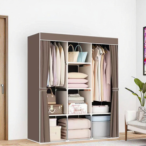 Tissu Portable garde-robe placard suspendu organisateur bébé systèmes <span class=keywords><strong>de</strong></span> stockage Para Habitacion métal pour femme chambre - Product Image 3