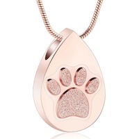 Collar con Colgante de Acero Inoxidable Estilo Moderno con Forma de Huella de Pata para Cenizas, Urna para Mascotas que se Puede Abrir, Diseño de Ataúd para Perros y Gatos