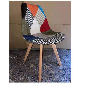 <span class=keywords><strong>Sillas</strong></span> de Comedor de Diseño Vintage con Patrón Patchwork y Madera - Product Image 1