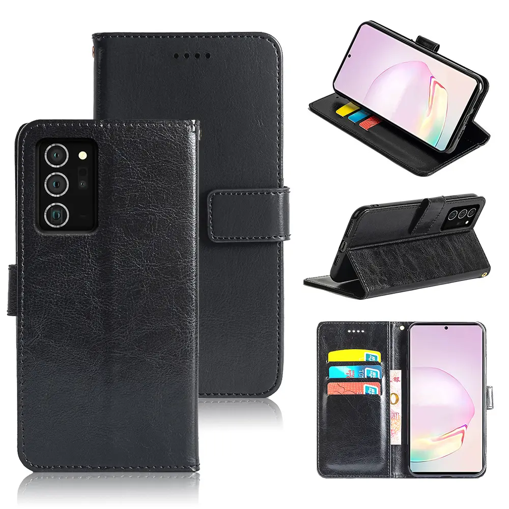 Leather Case for For Samsung Galaxy Note 20 Retro Leather PU Flip Wallet Phone Case For Samsung Note 20 Note 20 Plus Wallet Case